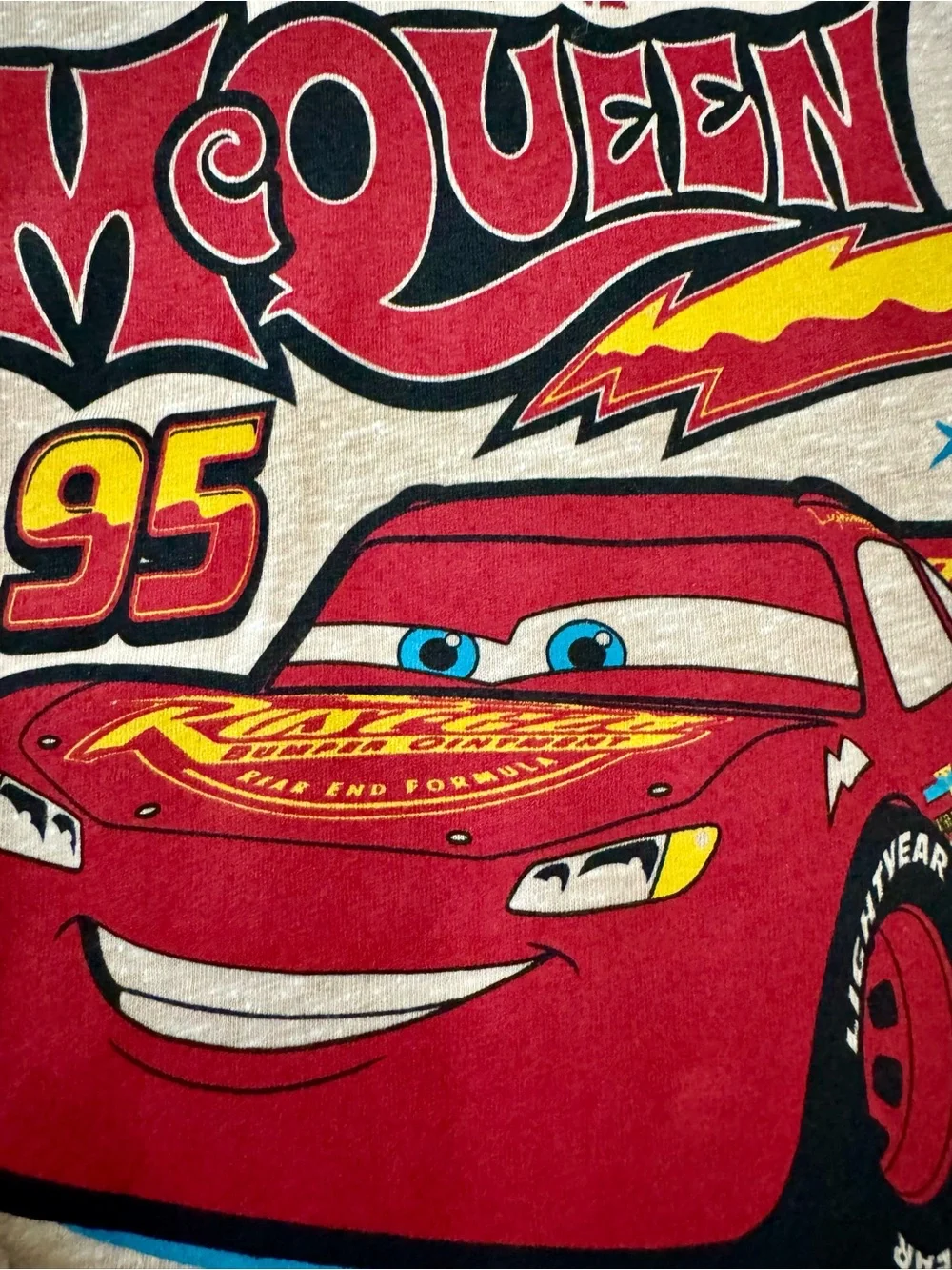 Disney Pixar Cars Lightning McQueen Long Sleeve Tee Boys 4T Beige NWT